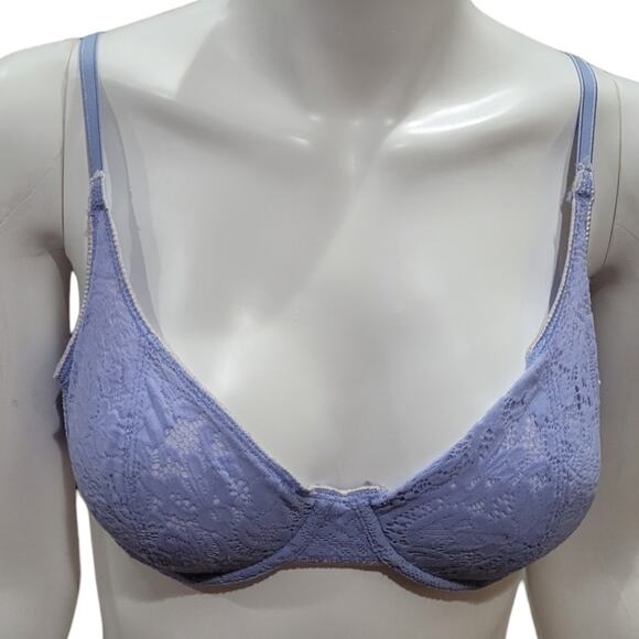 Vntg 90s Bestform 6439 Lace Bra Sz 34C Lavender Purple Sheer Romantic Feminine - Picture 8 of 8